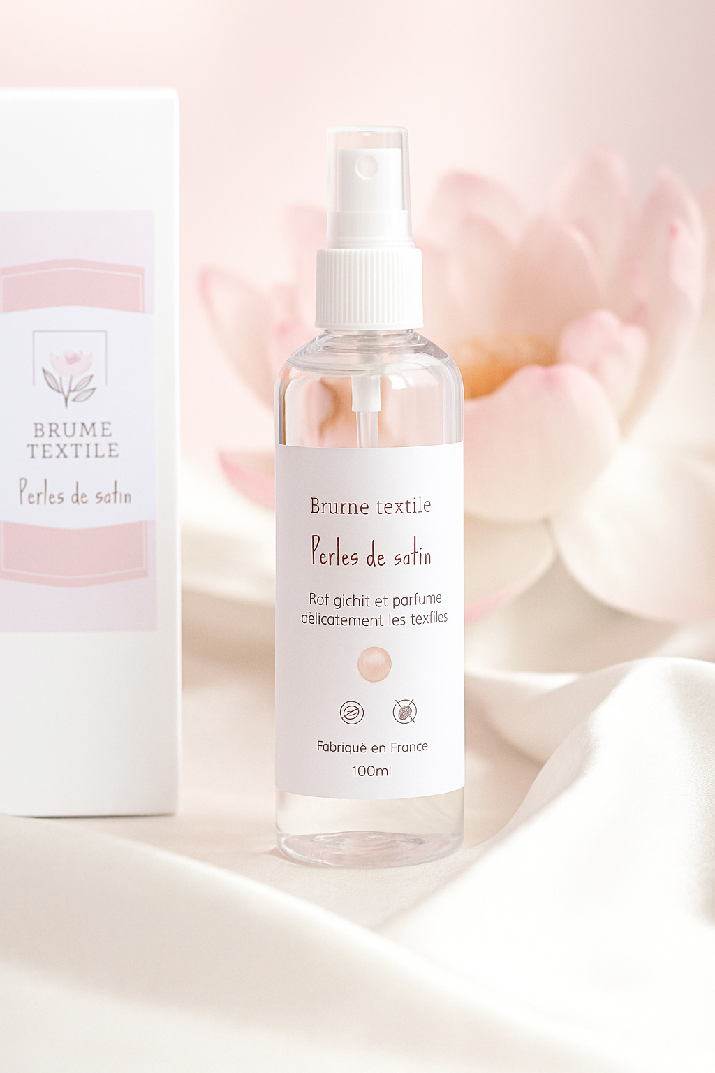 Brume textile sans alcool, Perles de satin